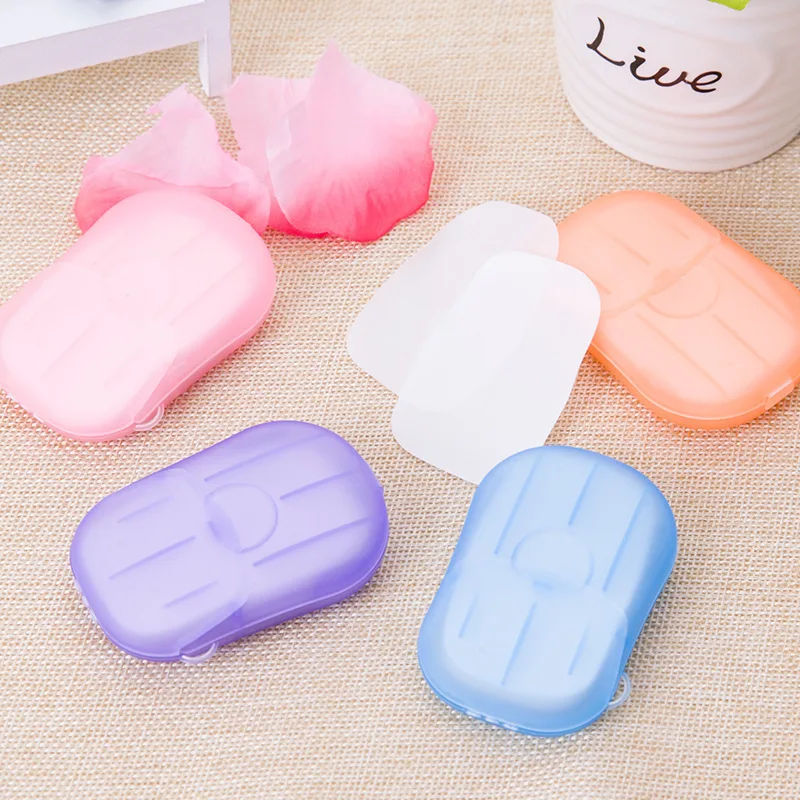 

Six Colors Fragrant Travel Portable Hand Bath Scented Slice Sheets Foaming Box Disinfecting Paper Soap Cleaning Soap Sheet