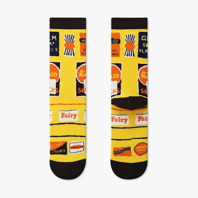 Couples Outdoor Skateboard Sox Autumn/Winter Creative Abstract Art Harajuku Hip Hop Streets Tide Sock Colorful Happy Funny Socks 20