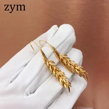 Бренд zymHot, золотые, пшеничные шипы, серьги для ушей высокого качества, серьги в европейском и американском стиле, простой дизайн, Ретро стиль, модные женские серьги
