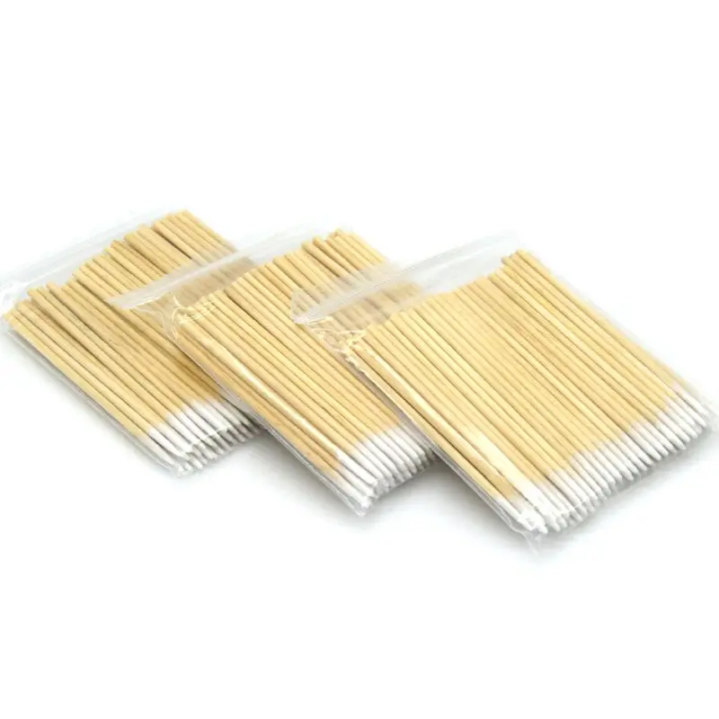 100 шт одноразовые ультра маленькие ватные палочки кисти с деревянными ручками для наращивания ресниц