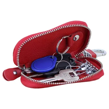 

Portable Small Key Bag Mini Key Wallets Unisex Genuine Leather Key Pocket Solid Color Key Holder Bag for Men Women High Quality