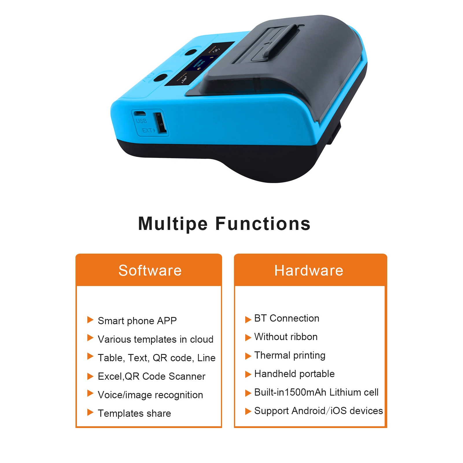 small compact printer Aibecy DP30 Portable All in One Wireless Thermal Printer 3 Inch 80mm Paper Width for Shipping Express Label USB BT NFC for Store printers mini