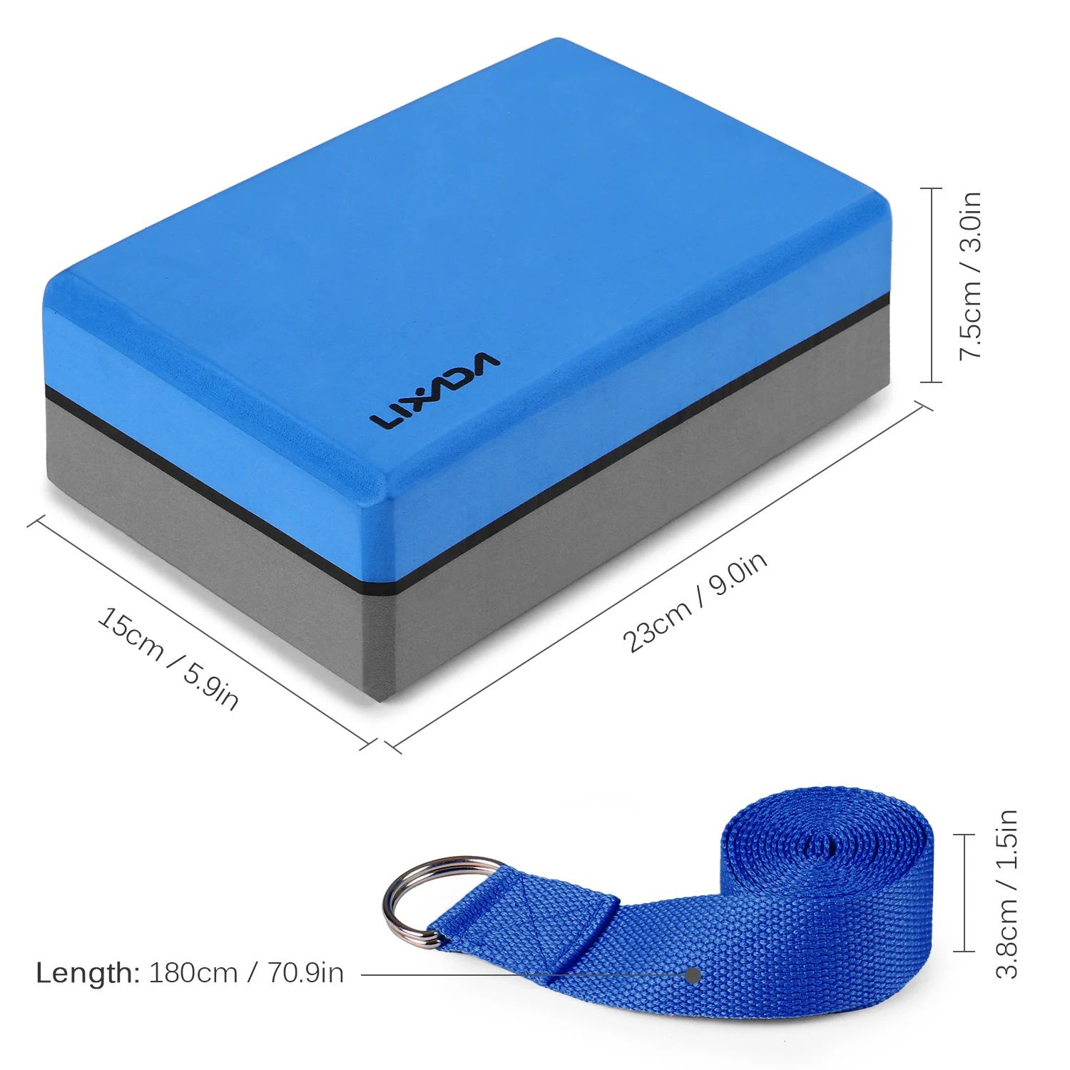 Brique De Pilates Gaiam - Mousse Bleue 9x6x4 Pouces - Accessoire D'étirement