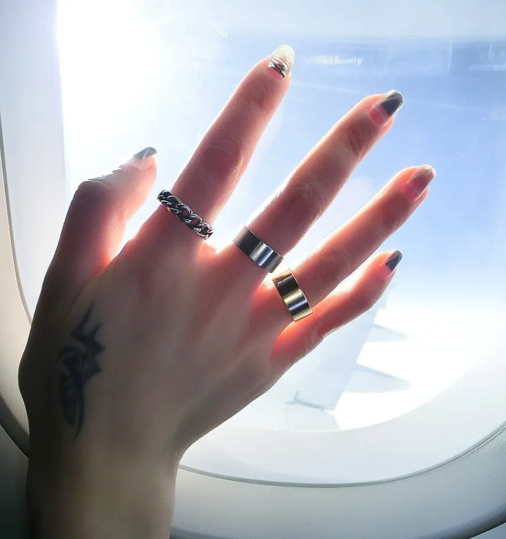 

Three sets of men and women Bohemian retro crown wave lotus leaf crystal Opal Ring Party Jewelry Silver Ring SET