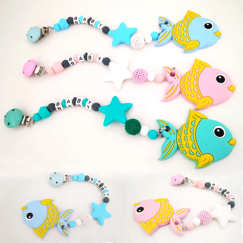 

Baby Silicone Fish Teethers Necklace Set BPA Free Toys Cute Animal Baby Teether Silicone Preferential Portfolio