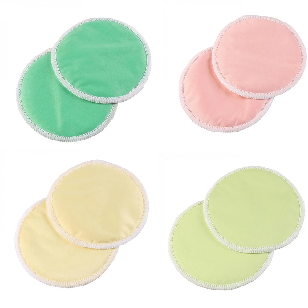 2 Pcs 3 Layers Thick Reusable Nursing Breast Pads Washable Soft Waterproof Breastfeeding Pure Cotton Breast Pads
