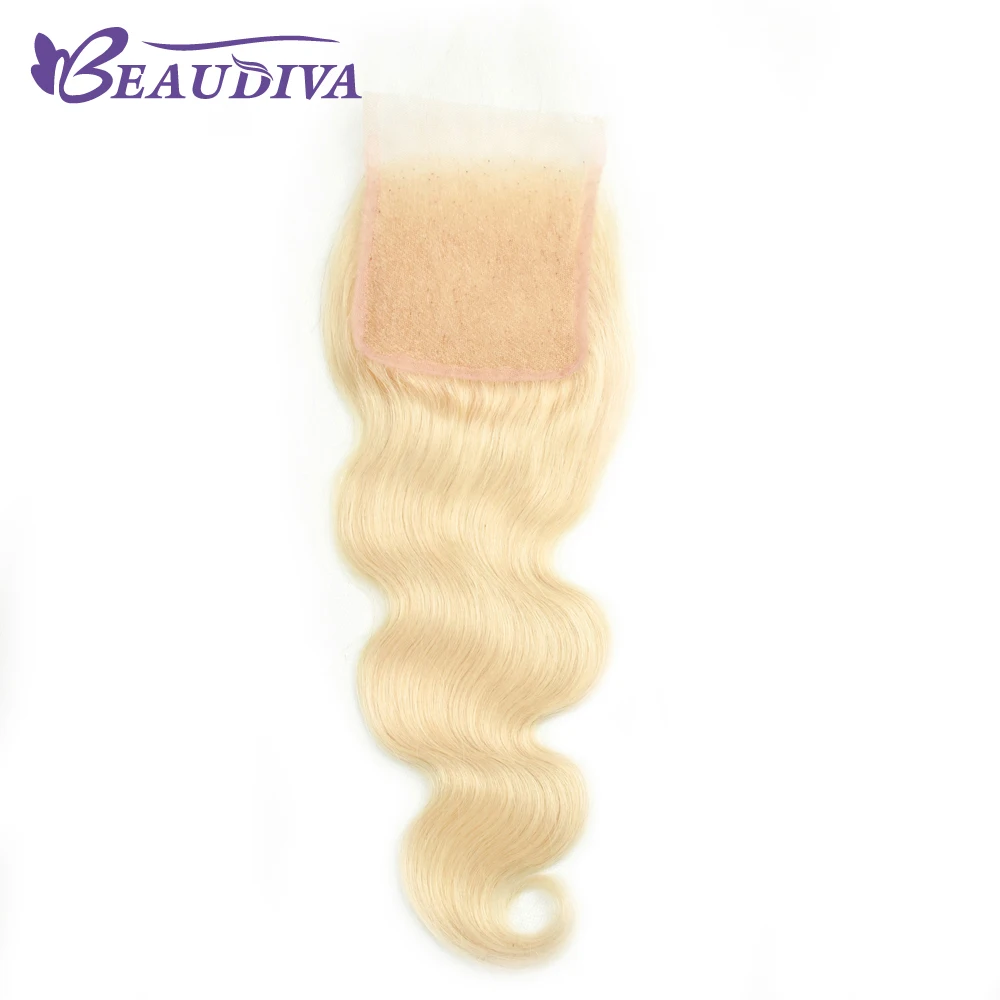 Бразильские волнистые волосы, 613 блонд, 3 пряди, с кружевной застежкой, 4*4, бразильские волнистые пряди