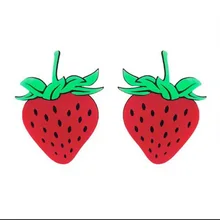 Супер милые большие акриловые серьги-гвоздики с Красной клубникой для женщин, модные большие преувеличенные серьги-гвоздики с фруктами, серьги вrincos бижутерия