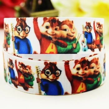 

22mm 25mm 38mm 75mm Alvin and the Chipmunks Cartoon printed Grosgrain Ribbon party decoration 10 Yards X-03067