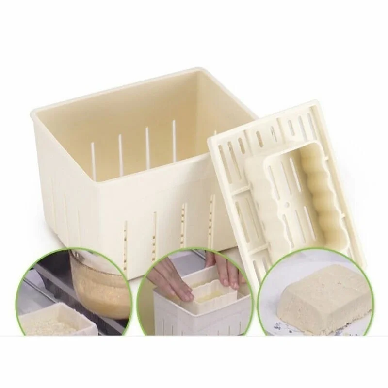 Пластиковая пресс-форма для тофу DIY для домашнего тофу, пресс-форма, набор+ кухонный инструмент для сыра, кухонный инструмент, форма для тофу(Цвет: бежевый