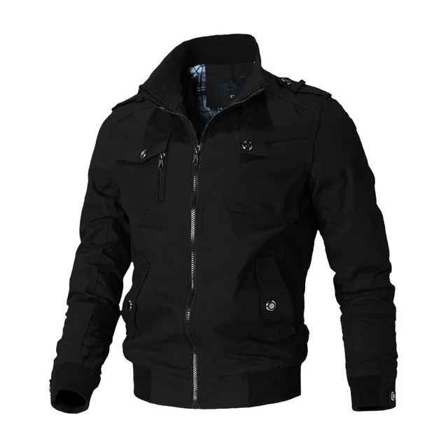 Men Fashion Casual Windbreaker Jacket Coat Men 2021 Spring Autumn New Hot Outwear Stand Slim Military Jacket Mens 3