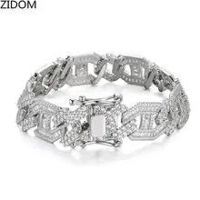 Мужской браслет в стиле хип-хоп со льдом, высокое качество, AAA циркон, мужские хип-хоп кубинские браслеты на цепочке, модные ювелирные изделия, Прямая поставка