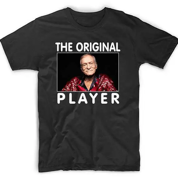 Футболка HUGH HEFNER ORIGINAL PLAYER На Заказ OLDSKOOL ART ** полная передняя часть рубашки | Мужская