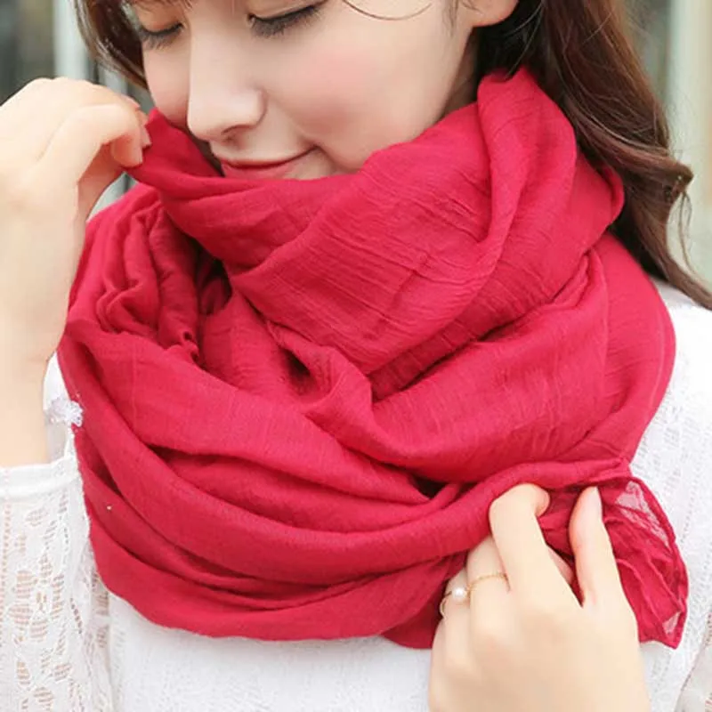 

Candy Color Women Autumn Winter Cotton Linen Scarf Large Long Warm Scarves Fashion Female Shawl Pashmina Cape 50*180CM