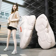 Ins/белые женские туфли с медвежонком; Новинка года; сезон весна-лето; Цвет Красный; спортивная обувь с суперпожарным принтом; Женская прогулочная обувь