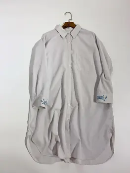 

Women Shirts Loose Double Back Pocket Split Striped Shirt