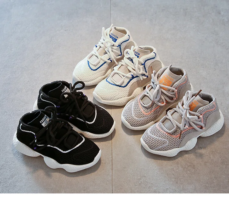 Г. Осенняя Студенческая обувь дышащая детская сетчатая обувь плетеные туфли для маленьких мальчиков и девочек черная обувь для малышей Детские сетчатые кроссовки