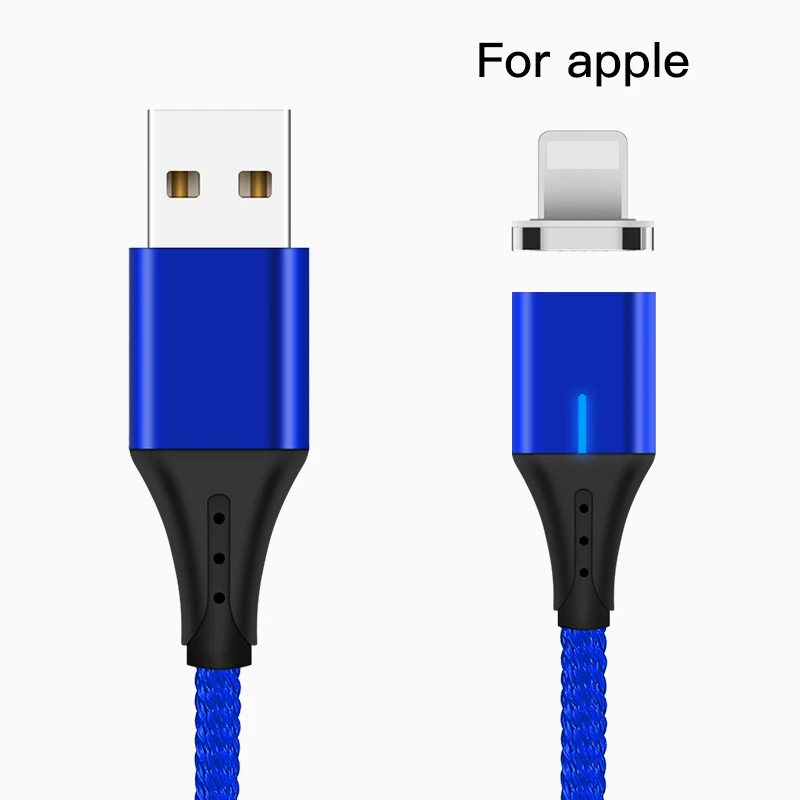 IONCT 3A Магнитный Micro Usb кабель type C QC 3,0 Быстрая Зарядка телефона Microusb type-C магнитное зарядное устройство usb c для iphone Android - Цвет: Blue Ios Cable