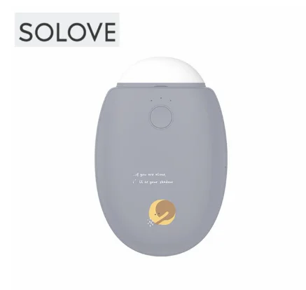 Xiaomi SOLOVE грелка для рук N2S 3 в 1 Многофункциональный портативный USB Перезаряжаемый грелка для рук ночной Светильник 2960 мАч Внешний аккумулятор - Цвет: Gray-blue