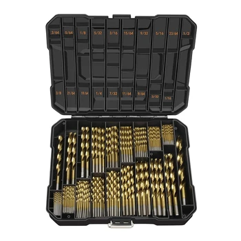 

230 Pcs Drill Bit Set Titanium Wood Drill Bits High Speed Steel Drill Bit Kit for Wood, Metal, Plastic, Aluminum Alloy