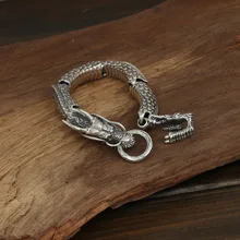 S925 стерлингового серебра ювелирные изделия Мужская мода ручной работы личности ретро тайские серебряные суставы Shenlong domineering браслет