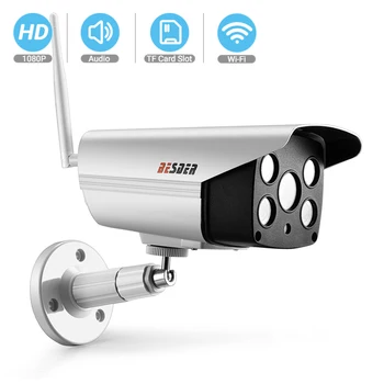 

BESDER Two Way Audio Surveillance Outdoor WiFi Camera with 2 IR LEDs & 2 White Light LEDs Wireless Security IP Cam TF Card Slot