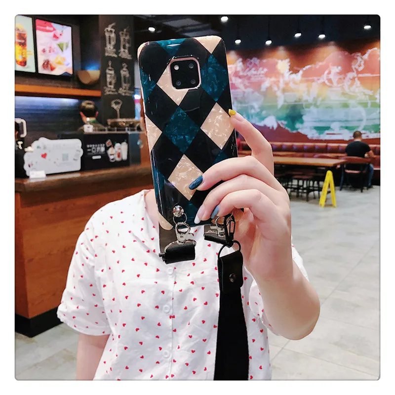 Ромб любовь shell ремень через плечо чехол для телефона для huawei P30 pro P20 P10 плюс mate10 mate20 honor 20 pro 10 9 nova 5 4 3 3i 2s