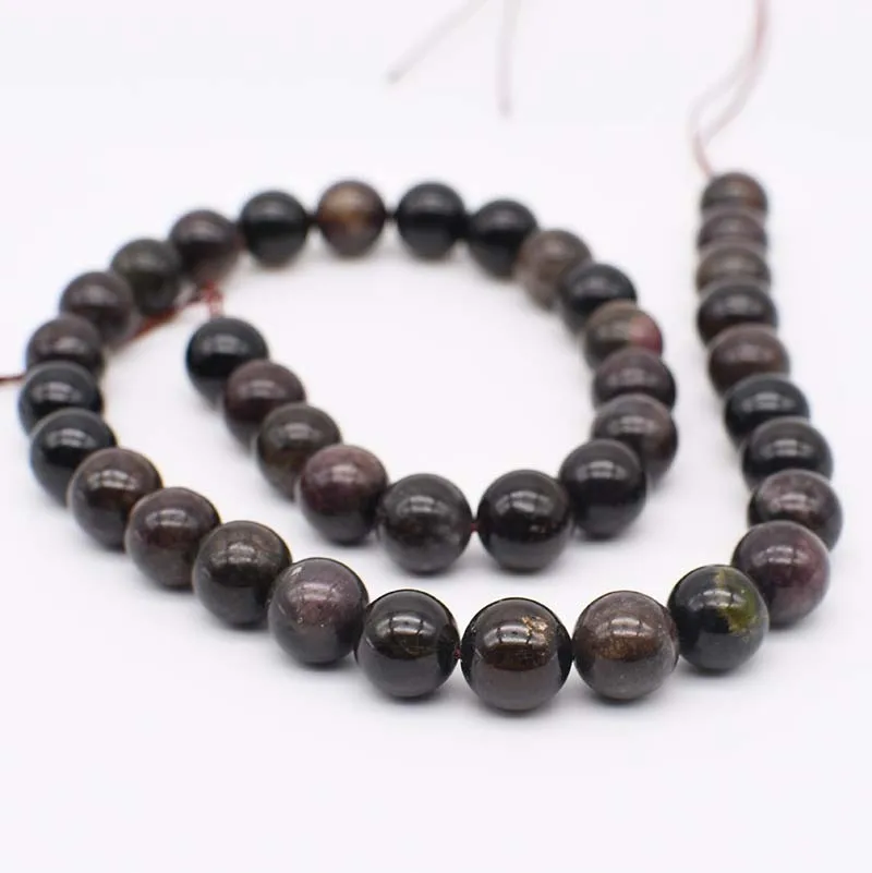 

10 mm flat round bead ball natural tourmaline DIY Necklace sling Earring Jewelry production free delivery