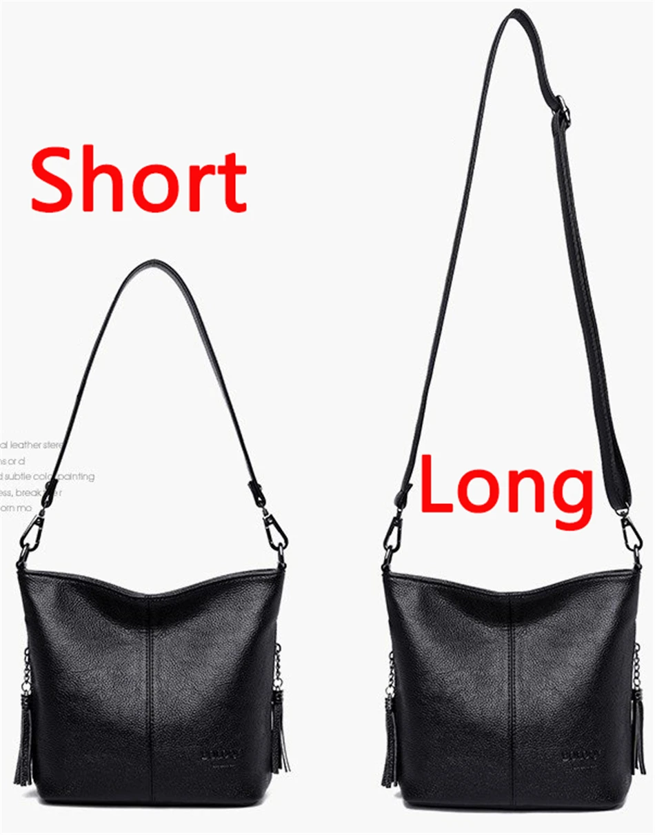 Ladies Hand Crossbody Bags For Women 2020 Luxury Purses And Handbags Women Leather Tassels Shoulder Bags Designer Bucket Sac
