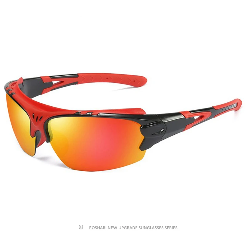 ROSHARI поляризованные солнцезащитные очки мужские и женские очки для брендовых очков Модные солнцезащитные очки UV400 - Цвет линз: A74-RED
