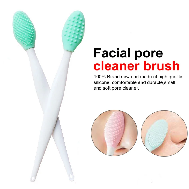 1pc Nose Blackhead Removal Brush Soft Silicone Facial Cleansing Massager Brush Face Care Clean Exfoliator Black Head Remover 5