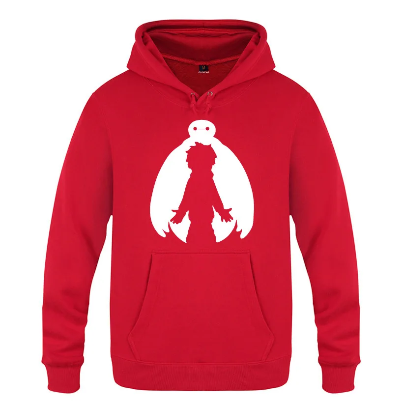 red hoodie 8 Мужские толстовки с капюшоном, аниме, большой герой 6, бэймакс, с принтом, флисовая мужская кофта-худи, длинный рукав, Мужская толстовка, пуловер, спортивный костюм, Большой размер - Цвет: red hoodie 8