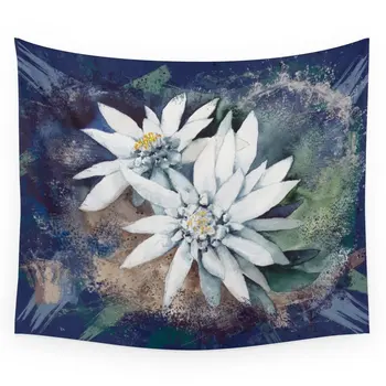 

Edelweiss Tapestry Wall Hanging Wall Decor Flower Tapestries Wall Art Throw Towel Sheet Personalized Table Cloth Home Decor