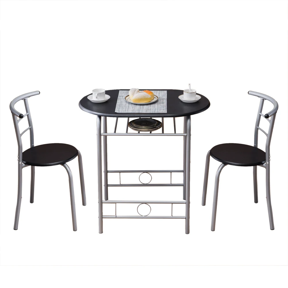 

PVC Breakfast Table (One Table and Two Chairs) Black
