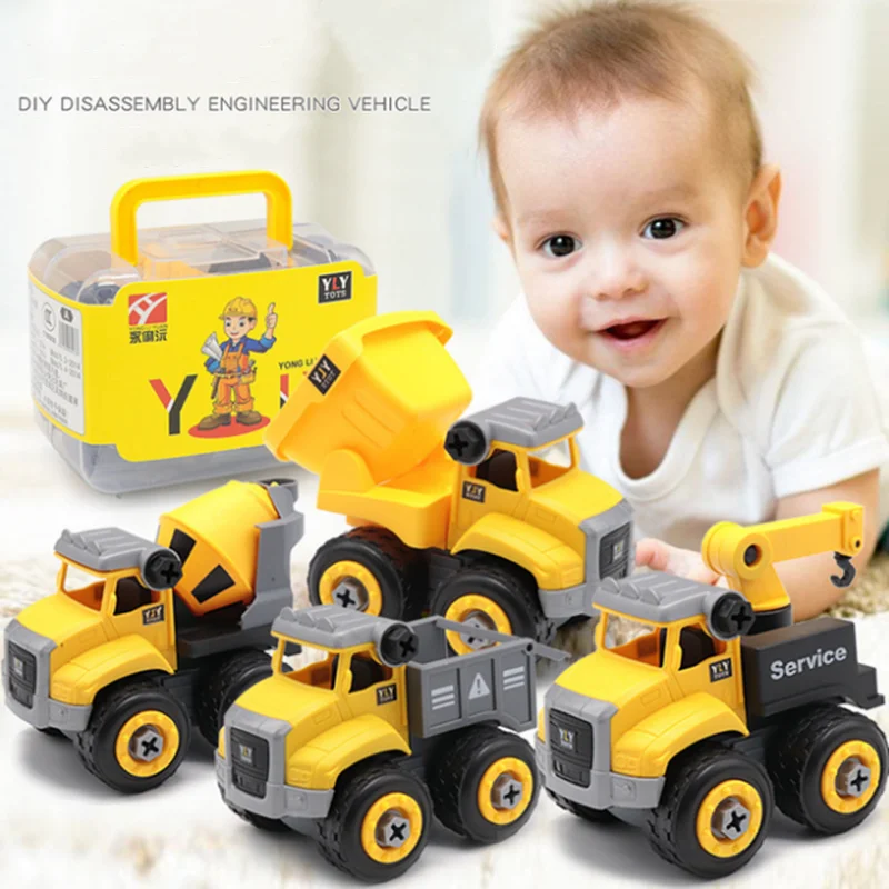 

DIY Detachable Construction Truck Toy Assembling Sanitation Crane Children's Educational Toys Gift for Kids