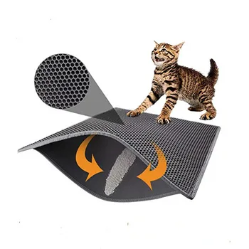 

Pet Cat Litter Mat Waterproof Double Layer Trapper Trapping Pets Bed Pads Litter Box Mat Pet Supplies Cats Bed House Clean