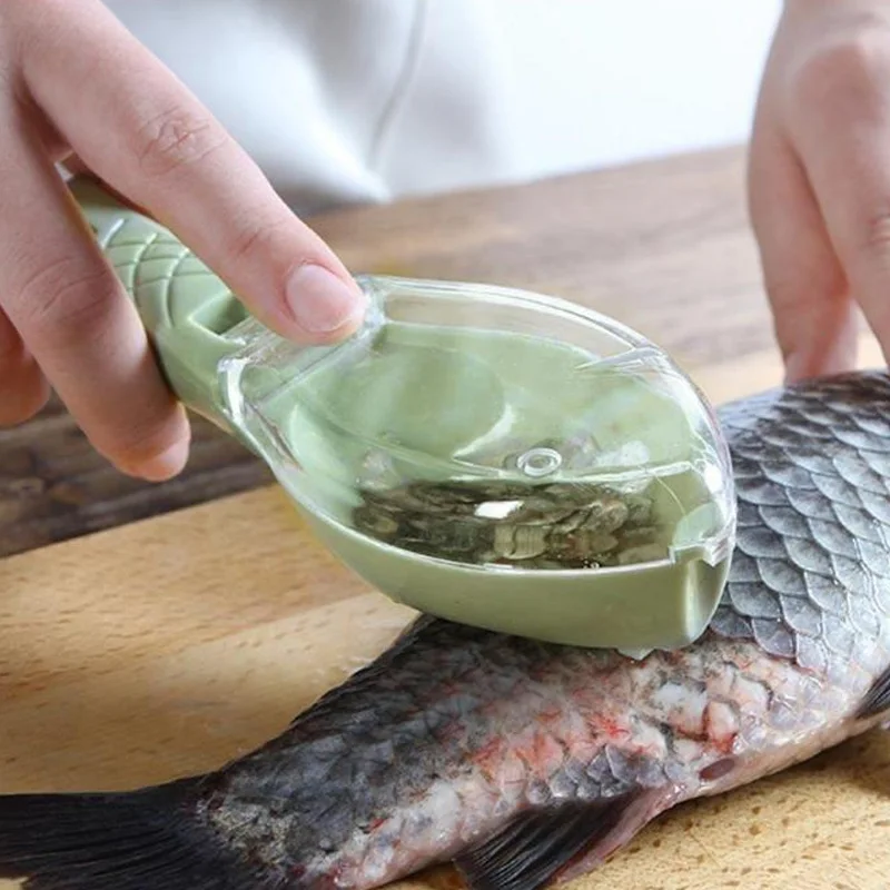 

Fish Skin Brush Scraping Fishing Scale Brush Graters Fast Remove Fish Knife Cleaning Peeler Scaler Scraper With Knife Device