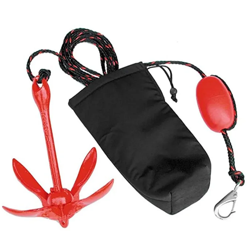 Boat Galvanized Red Anchor Sailboat Fishing 3.5lbs Marine Rope Complete Folding Grapnel Kit fishing north atlantic complete edition русские субтитры ps4