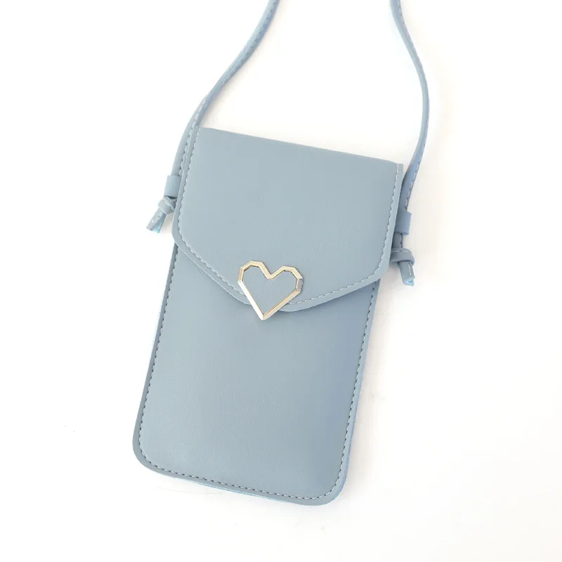Декоративная сенсорная Защитная сумка для телефона чехол в форме сердца кожаная сумка через плечо женская сумочка для монет