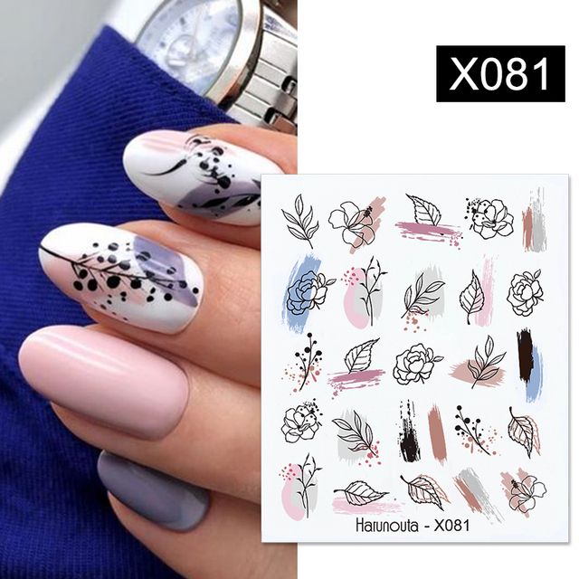 1 Sheet Nail Water Decals Transfer Lavender Spring Flower Leaves Nail Art Stickers Nail Art Manicure DIY