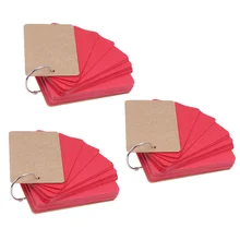Bloc Notes en papier vierge, 3 pièces, bloc Notes à boucle anneau Portable, bloc Notes, fournitures de papeterie pour la maison et l'école rouge
