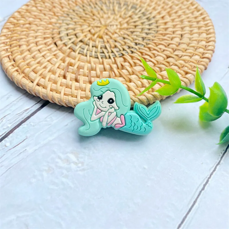 10PCS BPA Free Mini Mermaid Silicone Beads Baby Dummy Cartoon Pacifier Toy Accessories 6