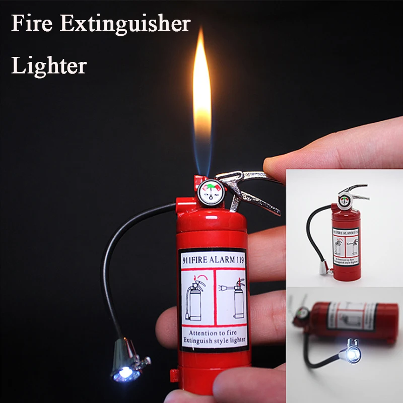

Butane Torch Lighter Refillable Mini Fire Extinguisher Lighters Steampunk Windproof Torch Gas Keychain Lighter Gadgets For Men