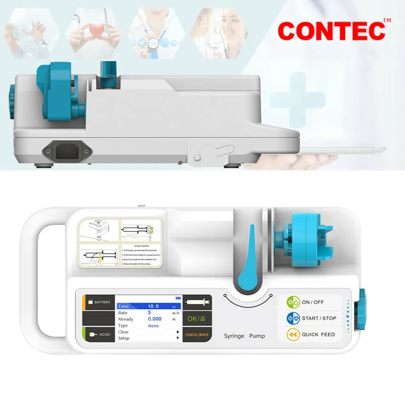 CONTEC SP950 Syringe Pump VET Veterinary Use KVO Injection equipment 2.8'' LCD rechargeable Battery