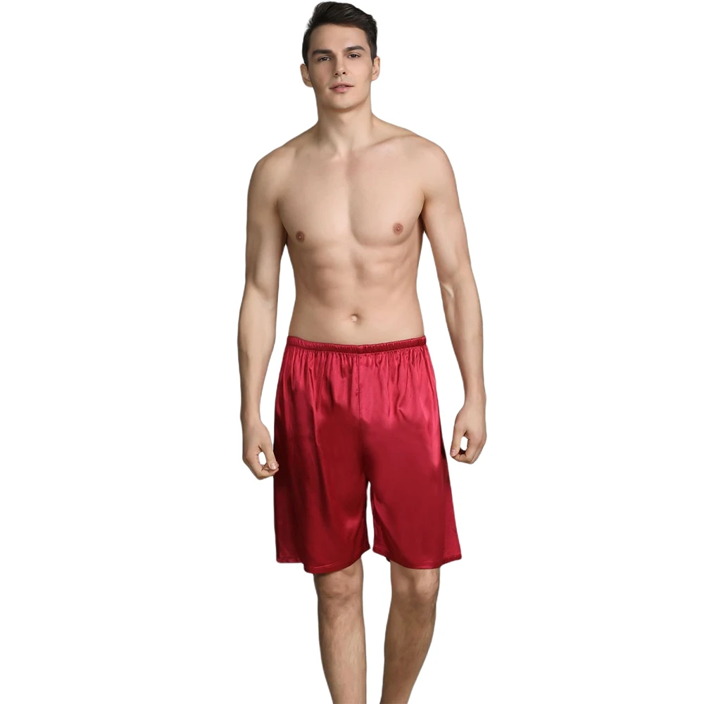 Mens Nightgown New Sexy Imitation Silk Loose Pants Pyjama Comfortable Male Sleep Bottoms Home Beach Party Shorts Pajamas RTYU1 red silk pajamas Men's Sleep & Lounge