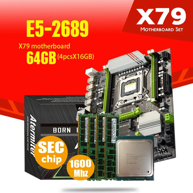 Atermiter X79 Turbo placa base LGA2011 ATX combos E5 2689 CPU 4 Uds x ...