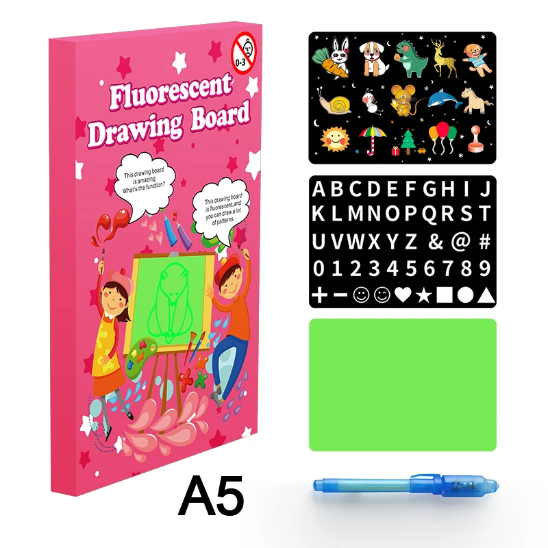 Luminescent Light Drawing Board 3D Magic Fluorescent Glow In Dark Painting  Pad Kid Graffiti Educational Toys - AliExpress