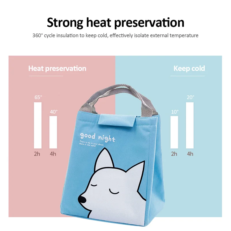 Милый мультфильм животных печатных Оксфорд Изолированные сумки для обедов водонепроницаемая сумка-холодильник Ланч-бокс сумка для детей женщин термальный пикник мешок