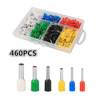 

460Pcs Mix size Crimp Terminal Tube Pre Insulating Terminal Ferrules Copper Crimp Wire Connectors set