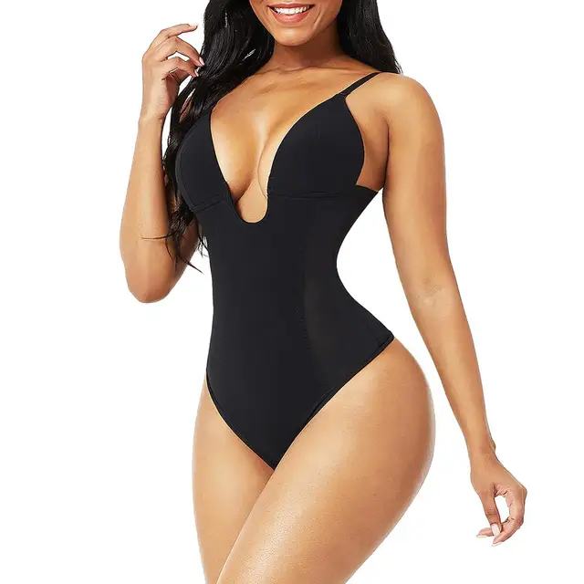 Women Deep V Backless Bodysuit Strap U Plunge Thong Bottom Shapewear  Seamless Underwear Sexy Lingerie Invisible Bra Body Shaper Shapers  AliExpress | Women's Backless Shapewear Deep V Neck Body Shaper For Low